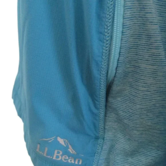 L L Bean Aqua Blue Thumb Hole Long Sleeve Reflective Accents Windbreaker Size L - Picture 7 of 14